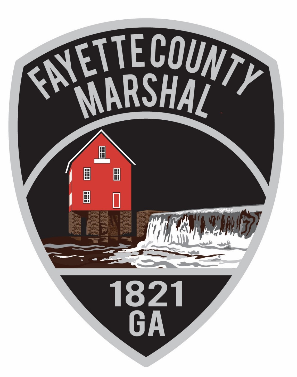 Fayette County Marshal Patch Showing Starr's Mill Waterfall